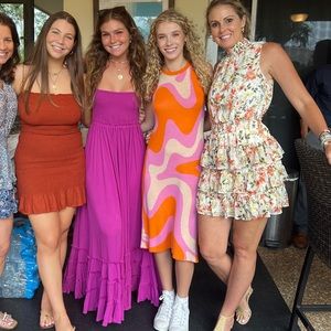 Wavy pink and orange dress